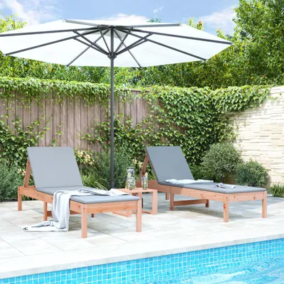 Image de Transat en bois - Transat de jardin - Chaise d'extérieur - Chaise de jardin - Dossier réglable - Bois massif de pin