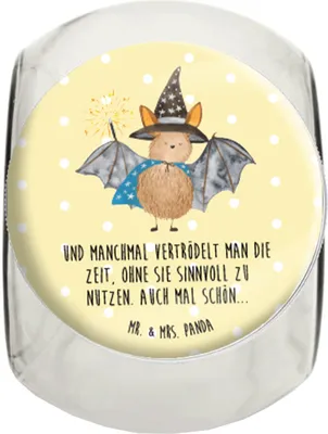 Produktbild von Mr. & Mrs. Panda Kaffeedose Fledermaus Zauberer XL 2000ml - Gelb Pastell - Geschenk, Frauen, Magier, Tiermotive, schraubglas, Bonboniere, Reinsteigern, Fledermäuse