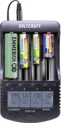 Zdjęcie produktu dla Ładowarka VOLTCRAFT do ogniw NiMH, NiCd, LiIon CC-2 Mignon (AA), Micro (AAA), Baby (C), Sub-C, 26650, 26500, 18650, 1 (VC-8066555)