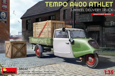 Zdjęcie produktu dla MiniArt 1:35 Tempo A400 Athlet 3-kołowy transporter plastikowy modelarstwo