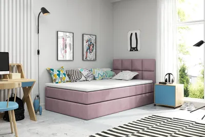 Produktbild von VELAR Boxspringbett mit bettkasten "OLAF", 120 cm, ROSA