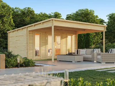 Produktbild von Fjordholz Pultdach Gartenhaus Modell Mali 28 D