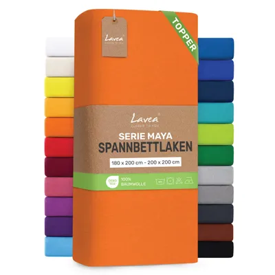 Zdjęcie produktu dla Lavea® Prześcieradło na materac z dodatkową warstwą, 180x200 cm - 200x200 cm, Maya, 100% bawełna dżersej – Miękkie prześcieradło na materac z dodatkową warstwą, pasujące do materacy o grubości do 10 cm – Kolor: Burgund