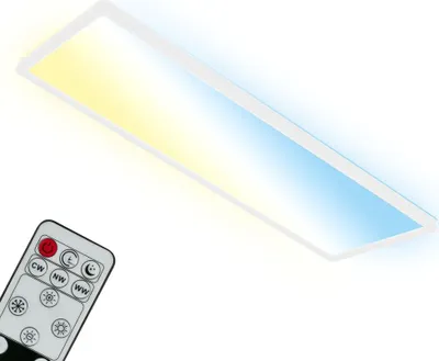 Image de Briloner Leuchten - Plafonnier LED CCT, LED rétroéclairé, ultra plat, variateur, télécommande, blanc chaud, blanc neutre, blanc froid, 580x200x30mm