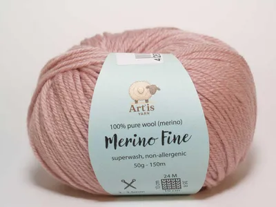 Productafbeelding van Merino Fine Art-garen, 100% merinowol | Superwash en antiallergisch (50g/150m) (kleur: altrosa)
