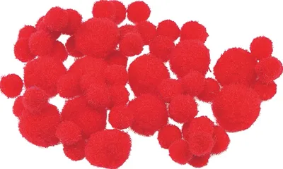 Immagine prodotto di 6X KNORR prandell 212681047 Pompons, rot, 100 Stück