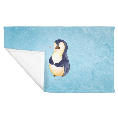 Produktbild von Mr. & Mrs. Panda Handtuch Pinguin Diät - Eisblau - Geschenk, Pinguine, Flauschtuch, Abnehmen, Selbstliebe, gesichtstuch, Gewicht, Frotteehandtuch, Motivation, kleines