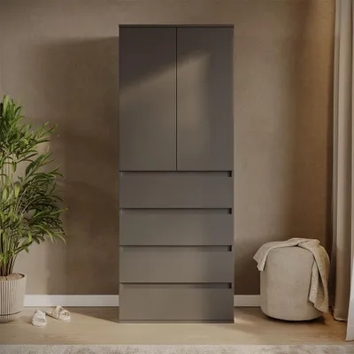 Produktbild von Kleiderschrank Vicco Claus Anthrazit 74 x 191.5 cm mit 4 Schubladen, Model 54737