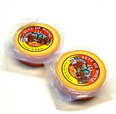 Produktbild von Tete de Moine AOP Classic Mönchskopfkäse 2x400g zwei halbierte Laibe für Girolle Käsehobel