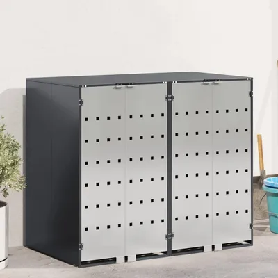 Produktbild von "Schlussverkauf" Wagenmüllbehälter/Mülltonnenbox - für 2 Behälter 136x77,5x115,5 cm Stahl C17001
