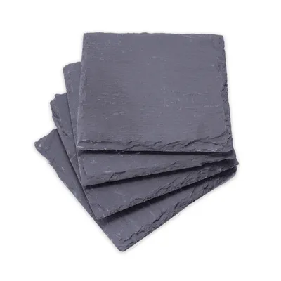 Produktbild von Untersetzer aus echtem Schiefer 4 tlg. 10x10cm