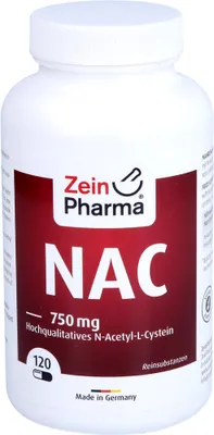 Obrázek produktu pro ZeinPharma NAC 750 mg vysoce kvalitní N-acetyl-L-cystein kapsle, 120 kapslí