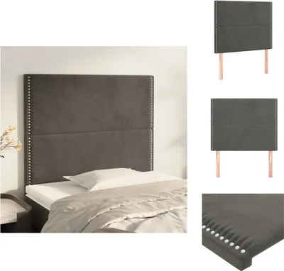 Produktbild von vidaXL Kopfteile 2 Stk. Dunkelgrau 100x5x78/88 cm Samt -  Kopf- & Fußenden