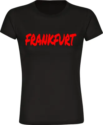 Produktbild von multifanshop Damen T-Shirt - Frankfurt - Textmarker, schwarz, Größe 3XL