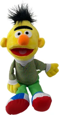 A plush toy of the character Bert from Sesame Street, shown from the front against a white background.