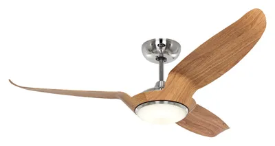 Immagine prodotto di Ventilatore da soffitto ECO TALOS II 135 cromato spazzolato - rovere naturale con lampada