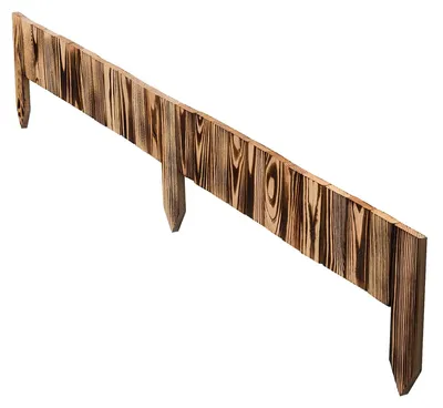 Obrázek produktu pro Zahradní plot, ohraničení záhonů – dřevěná ohraničení trávníku – 10 x 114 cm – snadná montáž – bronzová barva