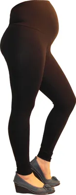 Produktbild von Umstand-Leggings Thermo hose lang Umstandsleggings Baumwolle Fleece innen schwarz XL
