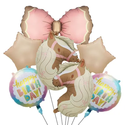 Productafbeelding van Set van 7 Paarden Ballonnen voor Verjaardagdecoratie
