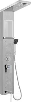 Produktbild von JOIEYOU Duschpaneel Duschsystem Edelstahl Duschsäule 5-Funktionen Regendusche Wasserfalldusche Massagedüsen Handbrause Wanneneinlauf Duscharmatur Komplettset, Silber