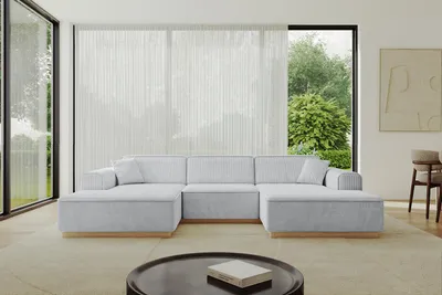 Produktbild von ALTDECOR Ecksofa in U-Form IREA-U1-v2 301x165x80 cm Grau Corner Sofa Bett Eckcouch Couch L-Form Wohnlandschaft Cauchsofa