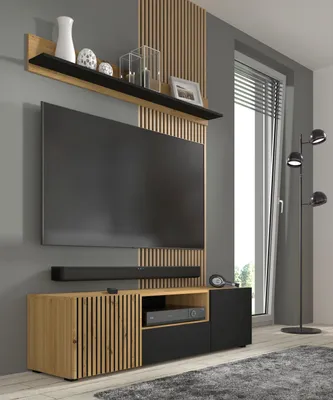 Zdjęcie produktu dla Szafka pod telewizor AURIS 150 cm artisan dąb / czarny mat