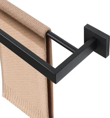 Obrázek produktu pro Držák na ručníky, 80 cm, dvojitý, nerezová ocel, černý, pro koupelnu