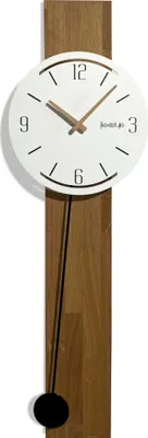 Produktbild von FLEXISTYLE Wanduhr groß ohne tickgeräusche Naturale modern Holz XXL Eiche Badezimmer Wohnzimmer mit pendel Weiß