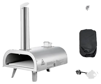 Image de Four à pizza, modèle portable, thermomètre intégré, 30 cm