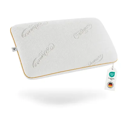 Produktbild von Nackenstützkissen 60x40x12 cm – Premium Memory Foam Kopfkissen mit Cashmere-Bezug & Luftkanälen – Ergonomisches Kissen für Seitenschläfer – VELANIQUE