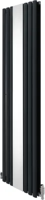 Zdjęcie produktu dla Owalny grzejnik rurowy z lustrem i chromowanymi zaworami termostatycznymi - 1800 mm x 500 mm - Antracytowy szary