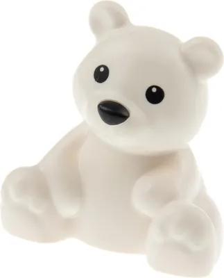 Produktbild von 1x Lego Duplo Tier Bär Baby weiß sitzend Teddybär Zoo 70690pb02 49989pb02