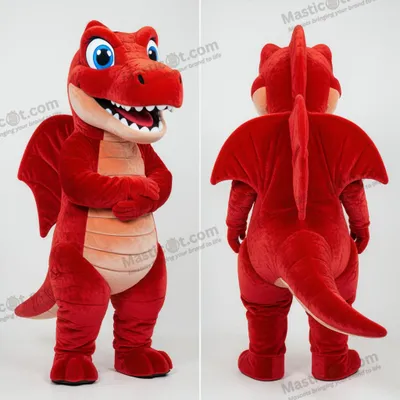 Productafbeelding van Rode Spinosaurus mascotte MASTICOT met zeilrug