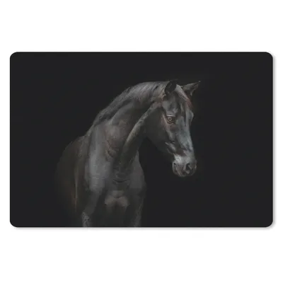 Produktbild von MuchoWow® Mauspad Mousepad Pferd - Tier - Schwarz 27x18 cm - Mousepads - Maus Mat - Pad - Mausunterlage - Büroartikel - Desk Matten