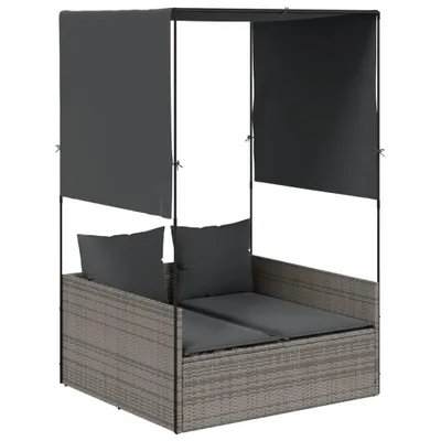 Zdjęcie produktu dla VidaXL 4002757, Lounge, Obite siedzisko, Technorattan, Stal, Szary, 110 kg, 110 cm