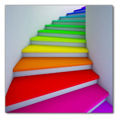 Produktbild von Wallario selbstklebende Möbelfolie/ Tischdecke für Innen und Außen, Größe: 70 x 70 cm - Bunte Treppe
