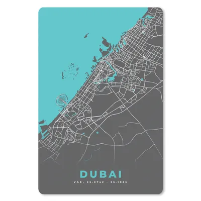 Produktbild von MuchoWow® Mauspad Mousepad Dubai - Blau - Karte - Stadtplan 40x60 cm - Mousepads - Maus Mat - Pad - Mausunterlage - Schreibtisch Accesoire