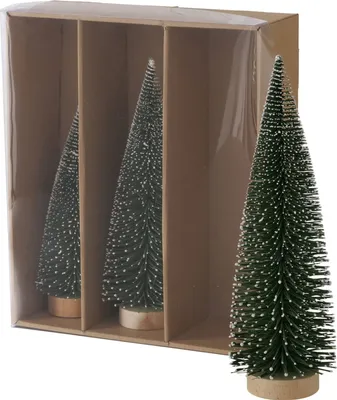 Produktbild von 3tlg Deko-Aufsteller Tarvo H22-32cm grüne Tanne Weihnachts-Baum Advent X-Mas