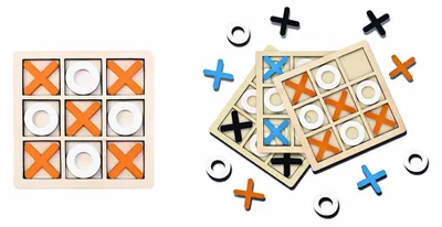 Produktbild von Tic-Tac-Toe-Spiel XO 30 CM - Pädagogisches Holzspiel für Kinder und Familien