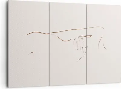 Produktbild von Bild auf Leinwand - Leinwandbild - 3 Teile - Skizze Nacktheit Frau - 165x110cm - Wand Bild - Wanddeko - Wandbilder - Leinwanddruck - Bilder - Wanddekoration - Leinwand bilder - CE165x110-4552