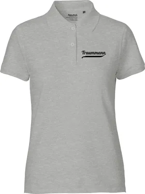 Produktbild von Huuraa Damen Polo Shirt Traummann Schriftzug XL Sport Grey Bio Baumwolle Fairtrade Poloshirt Geschenkidee