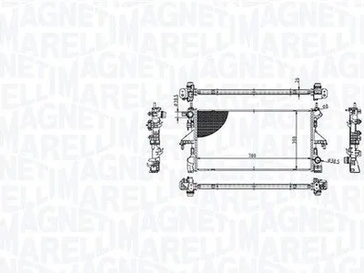 Produktbild von MAGNETI MARELLI 350213213100 Kühler Wasserkühler Motorkühler für CITROËN JUMPER Kasten passend für PEUGEOT BOXER Kasten BOXER Pritsche/Fahrgestell