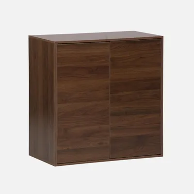Produktbild von sweeek - Schrank Aufbewahrungsmodul Holzdekor 2 Türen 70cm - Nussbaumfarben