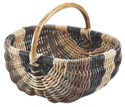Produktbild von Kobolo Einkaufskorb Korb Rattankorb geflochten Rattan - multicolor hellbraun