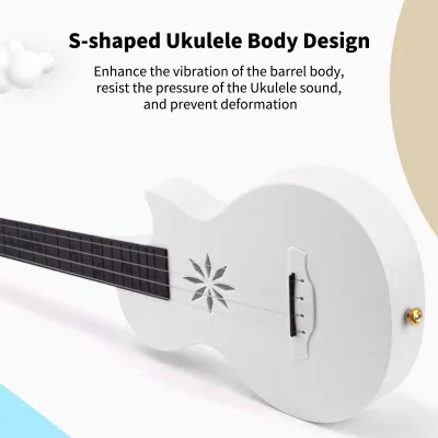 Produktbild von Tragbare 25-Zoll-Ukulele mit 4 Saiten aus Kohlefaser und Tragetasche für Anfänger, Erwachsene, Jugendliche, professionelles Saiteninstrument