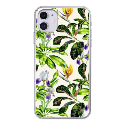 Produktbild von MuchoWow® Handyhülle Schutzhülle Hülle für iPhone 11 Blätter - Strelitzia - Blüte Silikon Softcase Handy Hülle - Handytasche