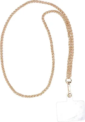 Obrázek produktu pro ŘETÍZEK #83 Šňůrka na telefon, přívěsek na telefon / délka šňůrky 80 cm (40 cm v poutku) / na krk - zlatý