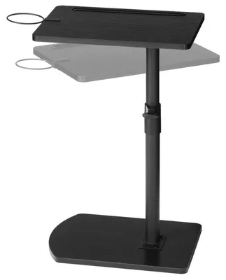 Produktbild von C-Form Beistelltisch Höhenverstellbar 45,5-78 cm, 360° drehbar, mit Getränkehalter, Schwarz