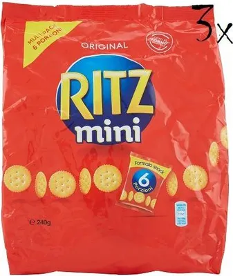Produktbild von 3x Saiwa crackers mini Ritz 6 Portionstüten 40g Salzige Kekse salted cookies
