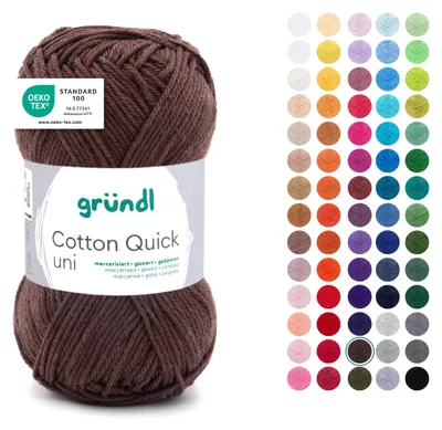 Immagine prodotto di Gründl Cotone rapido uni,50g.100%cotone,mercerizzato,filato per uncinetto e maglia,50g / 125 m,NS 3-4 122